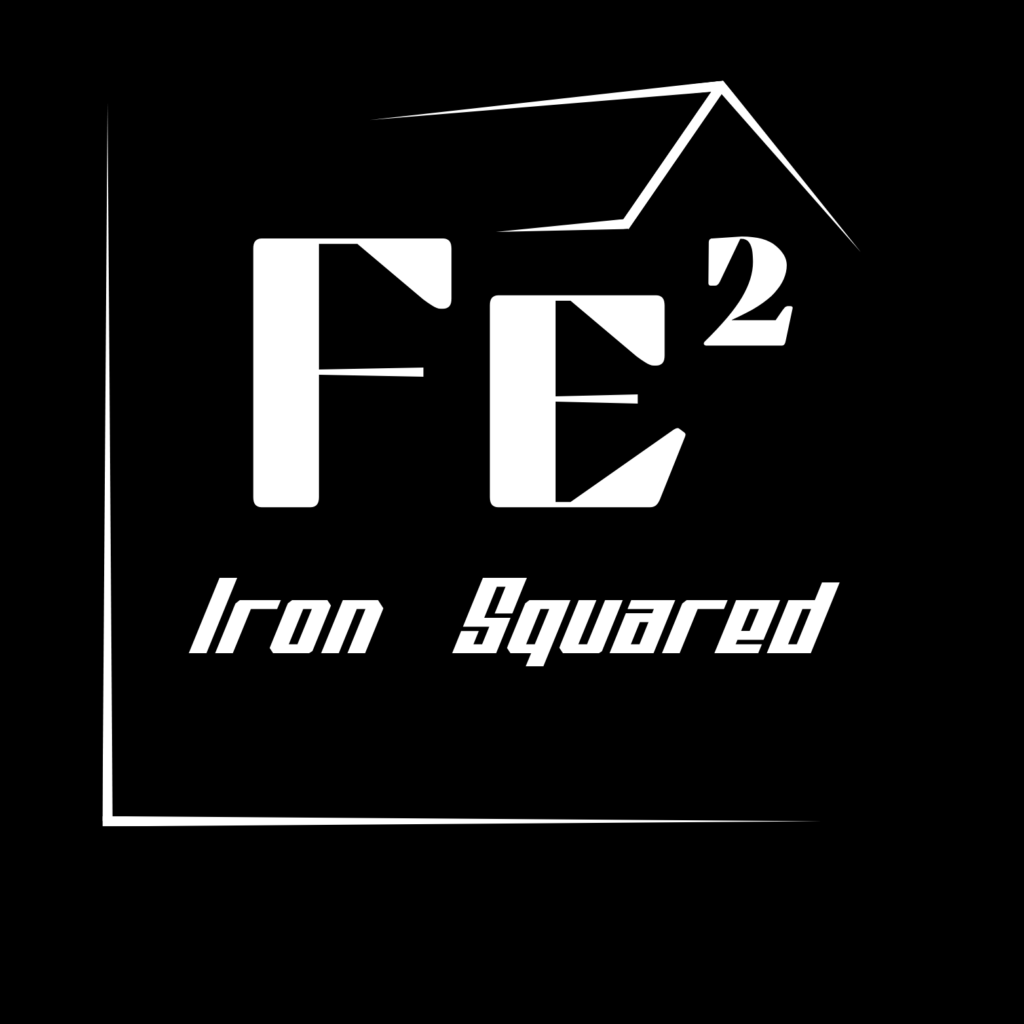 Iron Squared (Fe²) logo representing expert steel building services in Utah and Idaho